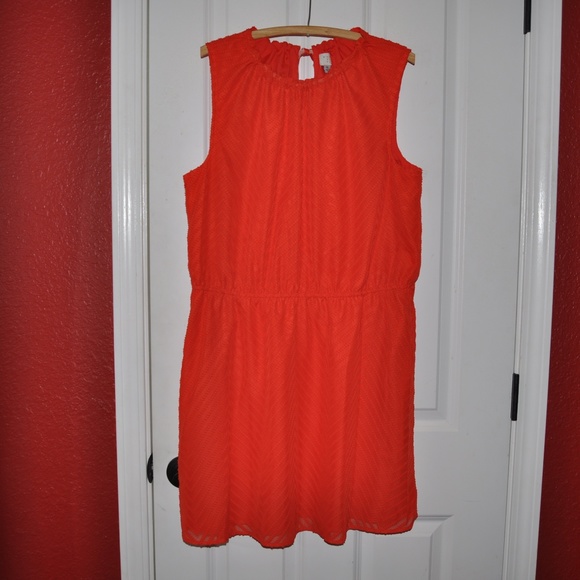 NEW A New Day Tomato Textured Chevron Dress [D2] - Picture 4 of 8